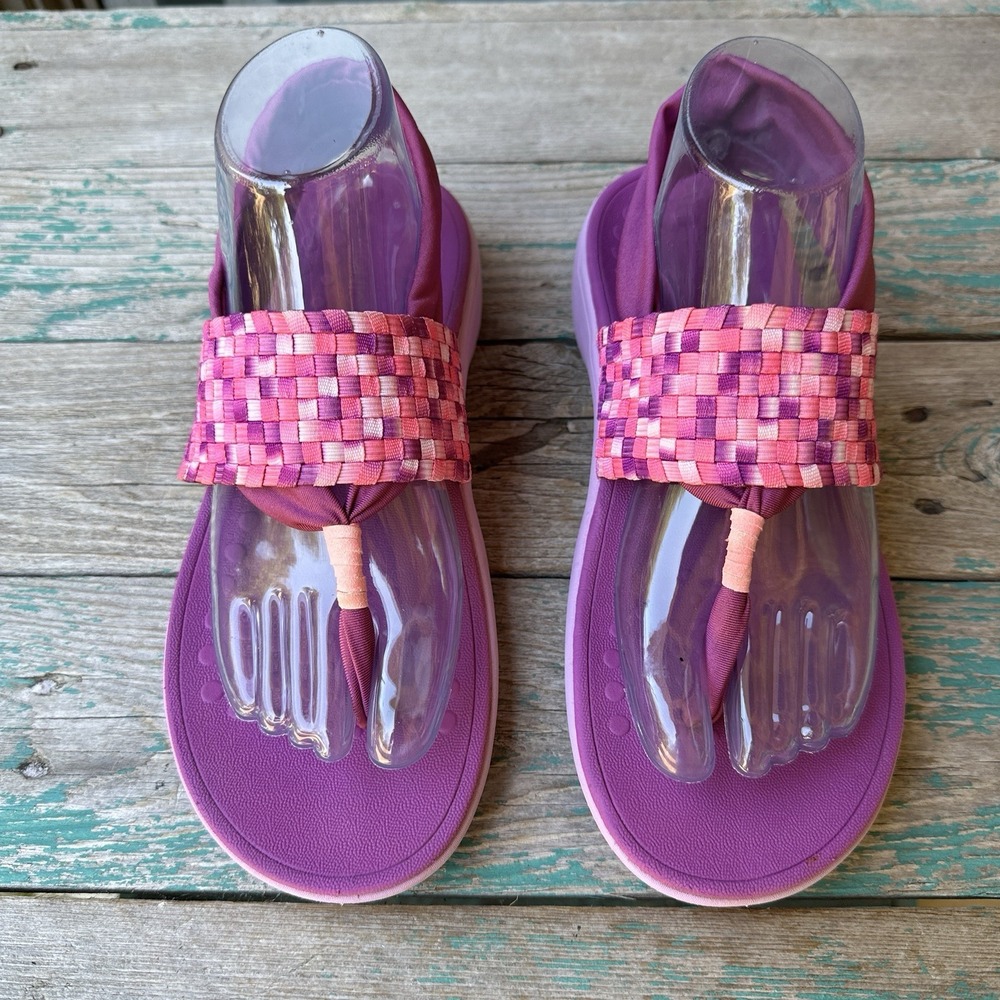 Vionic Orthaheel Sandals Women's Size 8 US Serene Tia Berry Active Sling Thong
